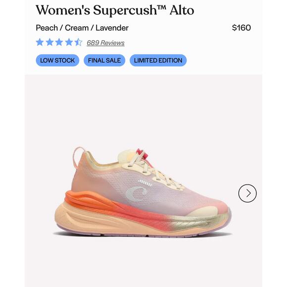 NIB! Clove Supercush Alto Nursing Sneaker in Orchid Haze Tangerine - W11 / M9.5 - Picture 13 of 13